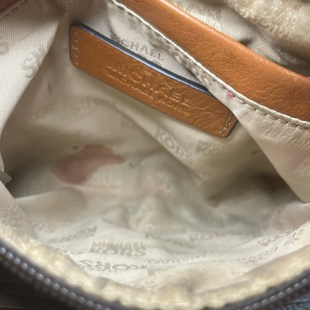 Michael Kors Brown and Gold Crossbody Bag with Signature Style